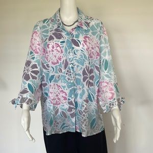 JM Collection Womens Blouse 14W